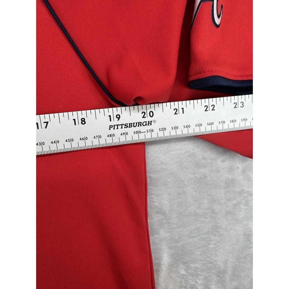 Majestic Atlanta Braves Cool Base Polo Shirt Red Collared MLB Baseball Men's M - Picture 5 of 6